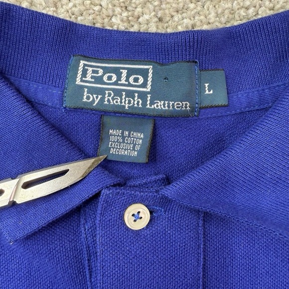 Polo Ralph Lauren Polo Shirt Men's Large Blue‎ Short Sleeve Classic Fit - Picture 3 of 13